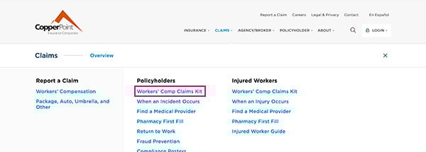 claims-menu